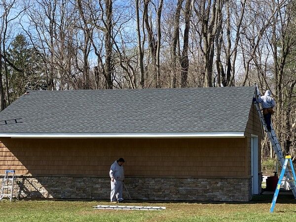 Roof, Cultured Stone and Cedar Impression of the Colts Neck Firehouse storage building in Freehold, NJ (3)