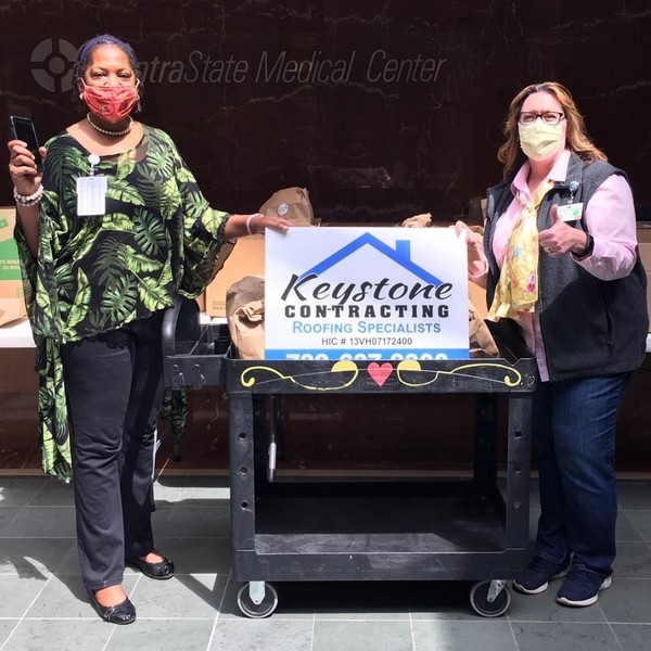 Keystone Contracting providing 150 individual easter meals to the hospital staff at Centrastate Hospital in Freehold N.J. (1)